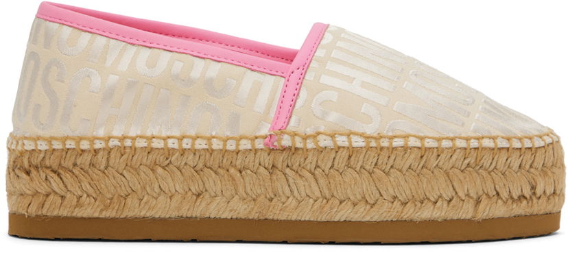 Oblačila Moschino Moschino Allover Logo Espadrilles Bež | MN10114G1I 101 10A
