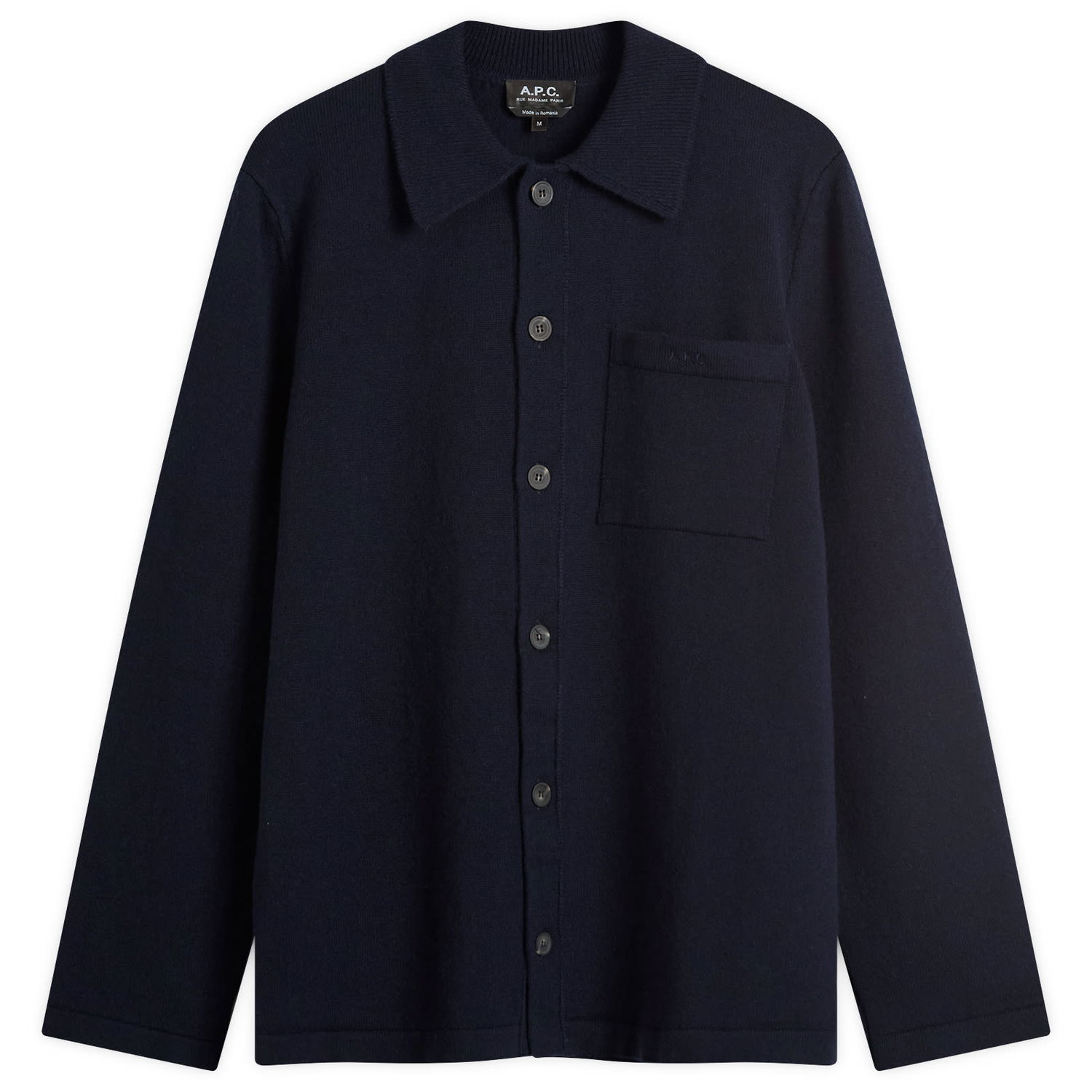 Jakna A.P.C. Men's Matti Felted Wool Shirt Jacket, Size Small Mornarica | WOASB-M03237-IAK, 1