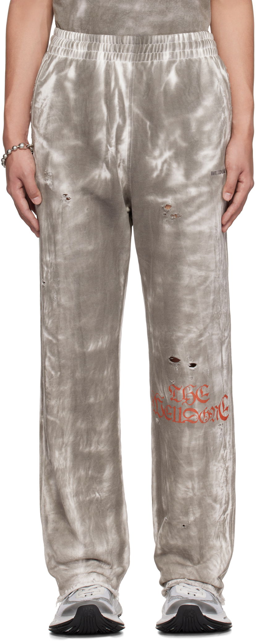 Trenirka We11done We11done Distressed Tie-Dye Sweatpants Siva | WD-TA0-25-721-U-BK