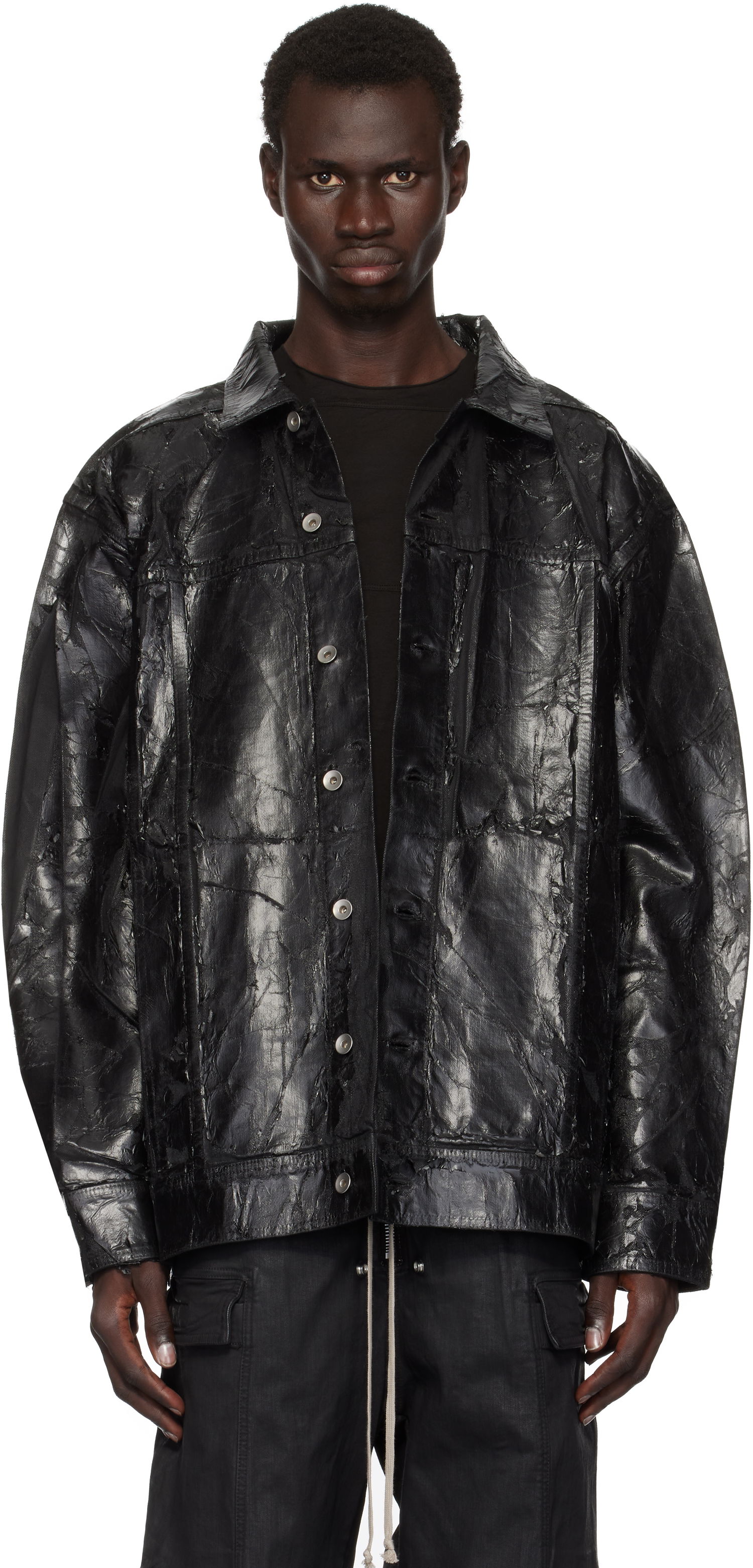 Jakna Rick Owens Jumbo Worker Denim Jacket Črna | DU02D2761 BMC, 0