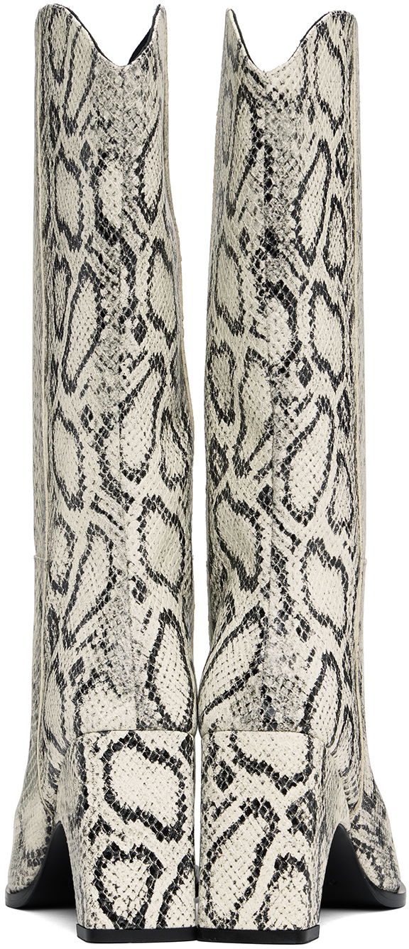 Superge in čevlji Coperni Snake Print Bridge Cowboy Boots Bela | COPSH16F6003, 1