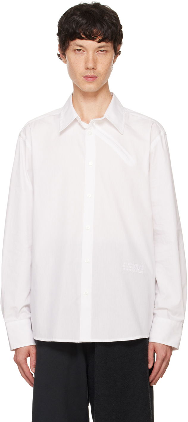 Srajce Maison Margiela MM6 White Zipped Shirt Bela | SH0DT0010 M35152