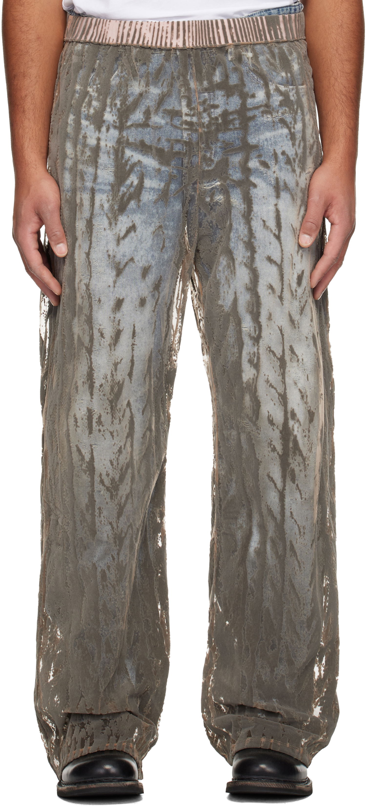 Hlače Diesel P-Egaso Distressed Textured Trousers Večbarvna | A21590-0SLCQ-98BA, 0
