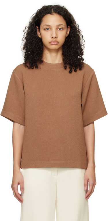 Majica Anine Bing Maddie Relaxed-Fit Wool-Blend T-Shirt Rjava | A-07-9806-200, 0