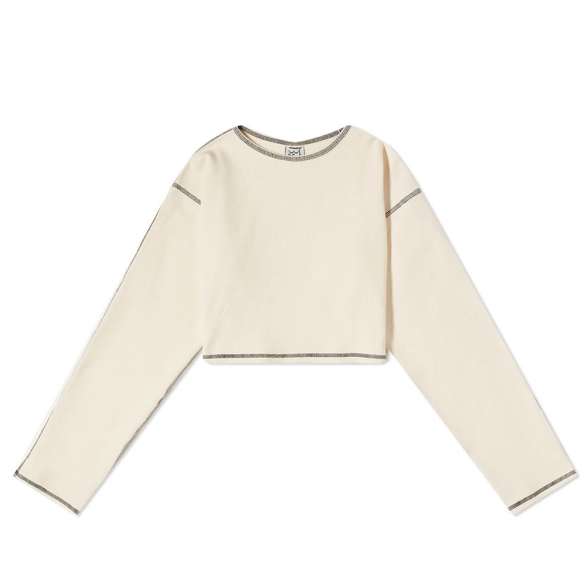 Krop-top Baserange Garble Undyed Top Bež | FLGTO-RIB-SP24-UDY
