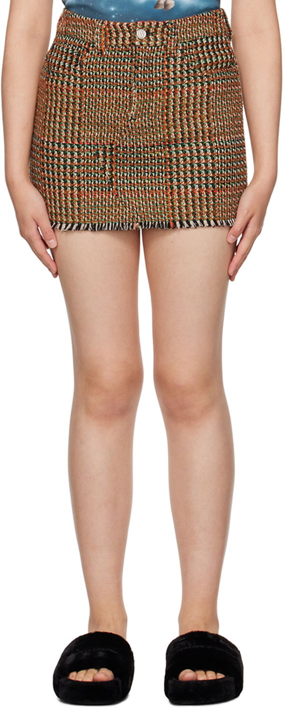 Krila Stella McCartney Stella McCartney Check Miniskirt Rjava | 6300593CJ301