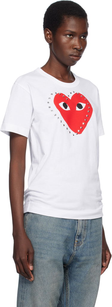 Majica Comme des Garçons COMME des GARÇONS PLAY Stud Print Red Heart T-Shirt Bela | AX-T803-051, 1