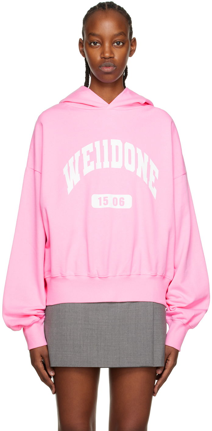 Pulover We11done We11done Old School Campus Hoodie Roza | WD-TH3-22-807-U-PK