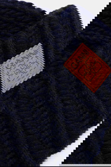 Beanie GANNI Graphic Wool Hand Knit Beanie Mornarica | A7171, 2