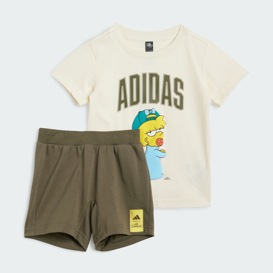 Trenirka adidas Performance The Simpsons Kids' Tee and Shorts Set Bež | JL9174, 0