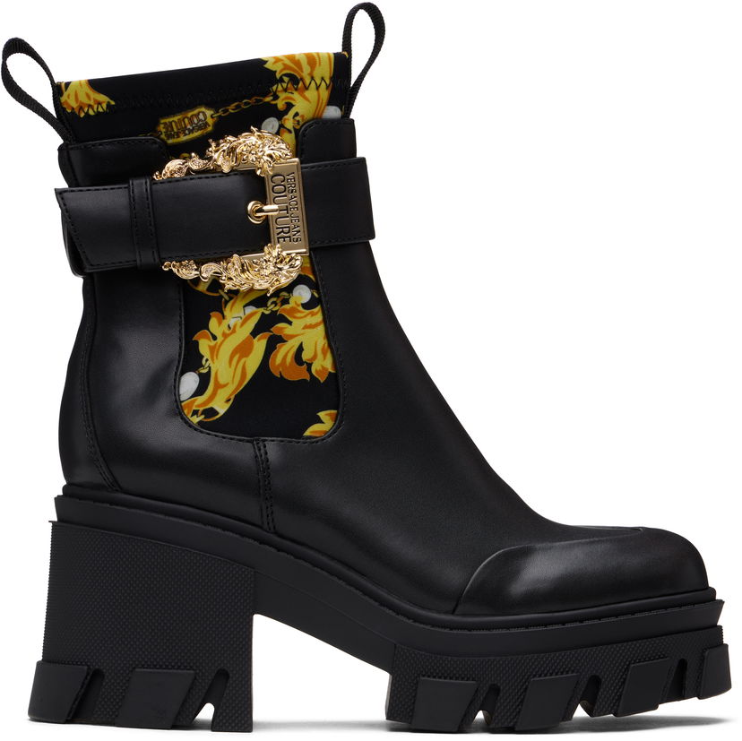 Superge in čevlji Versace Versace Jeans Couture Sophie Chain Boots Črna | E77VA3S84_EZS867