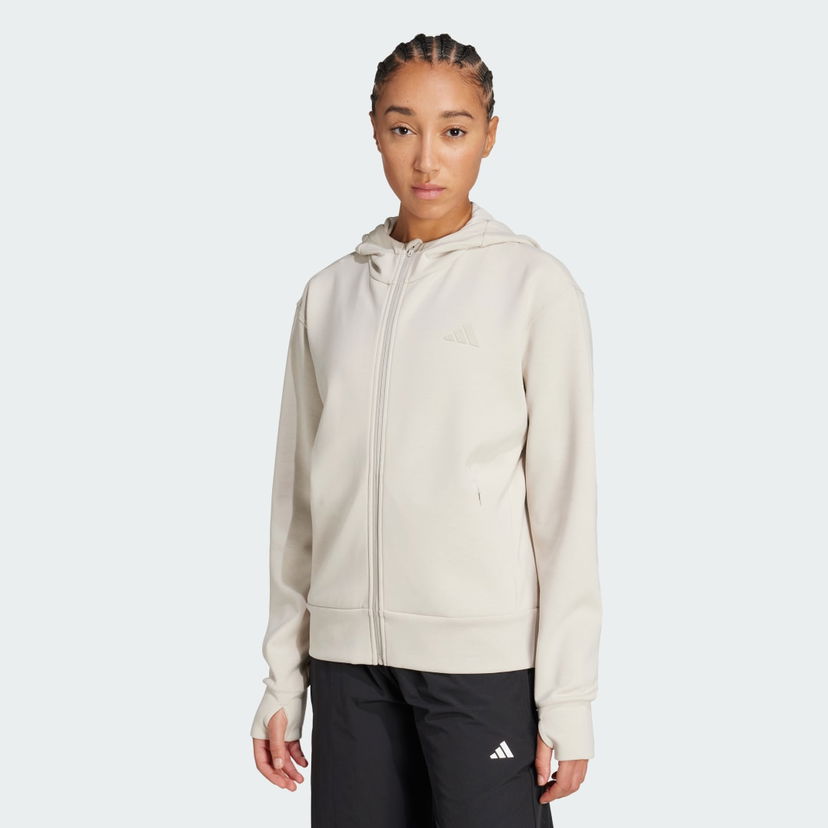 Pulover adidas Performance Designed 4 Training Full-Zip Hoodie Bež | JX7318