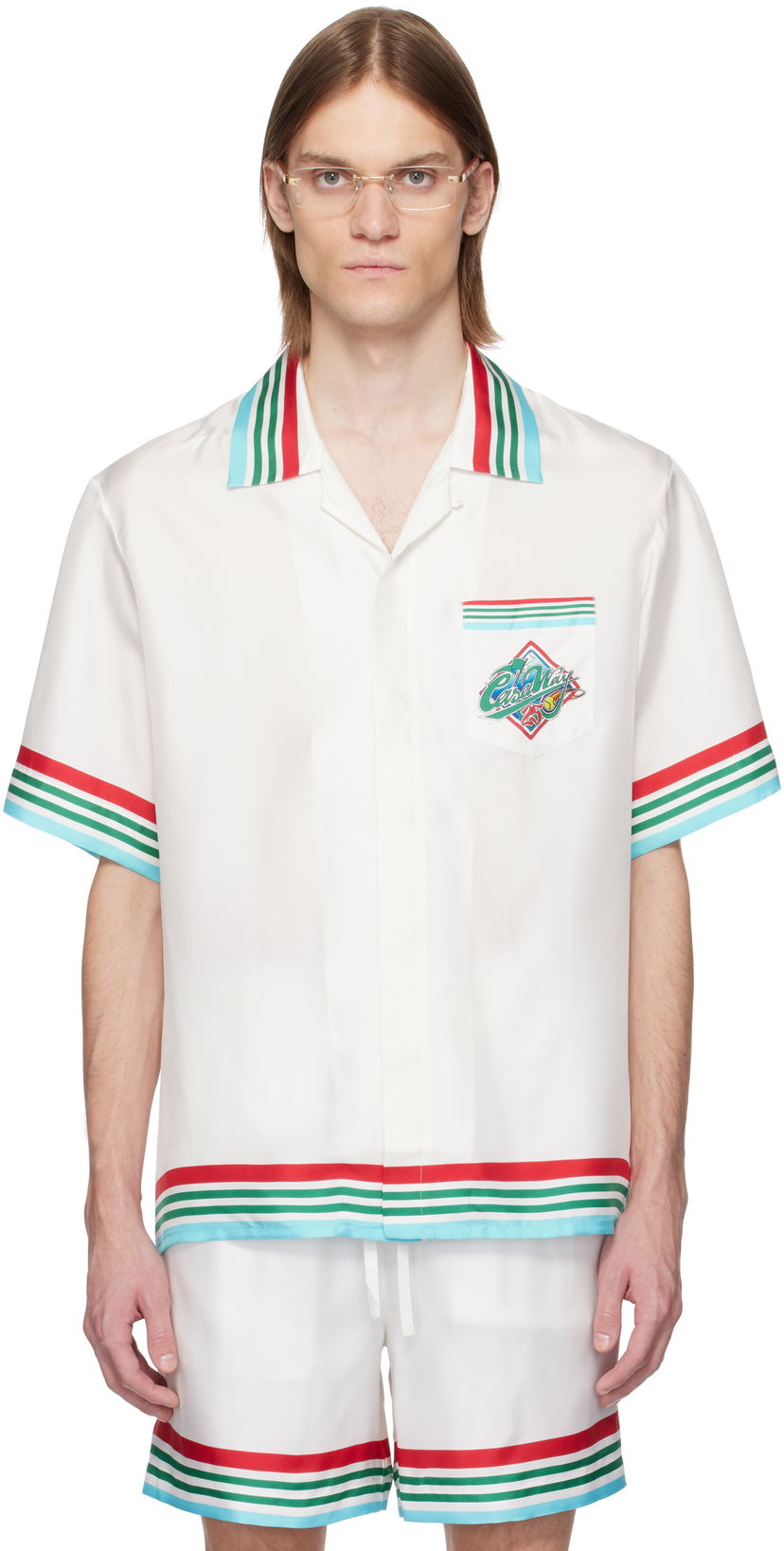 Srajce Casablanca Casablanca 'Casa Way' Silk Resort Shirt Bela | U-MS25-SH-003-06