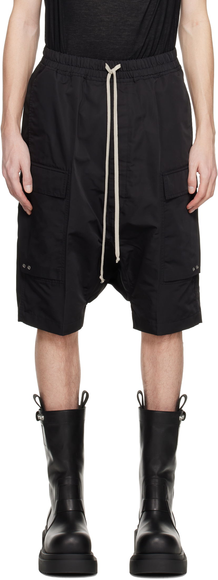 Kratke hlače Rick Owens Rick Owens Hollywood Cargo Pods Shorts Črna | RU01E5389 FT