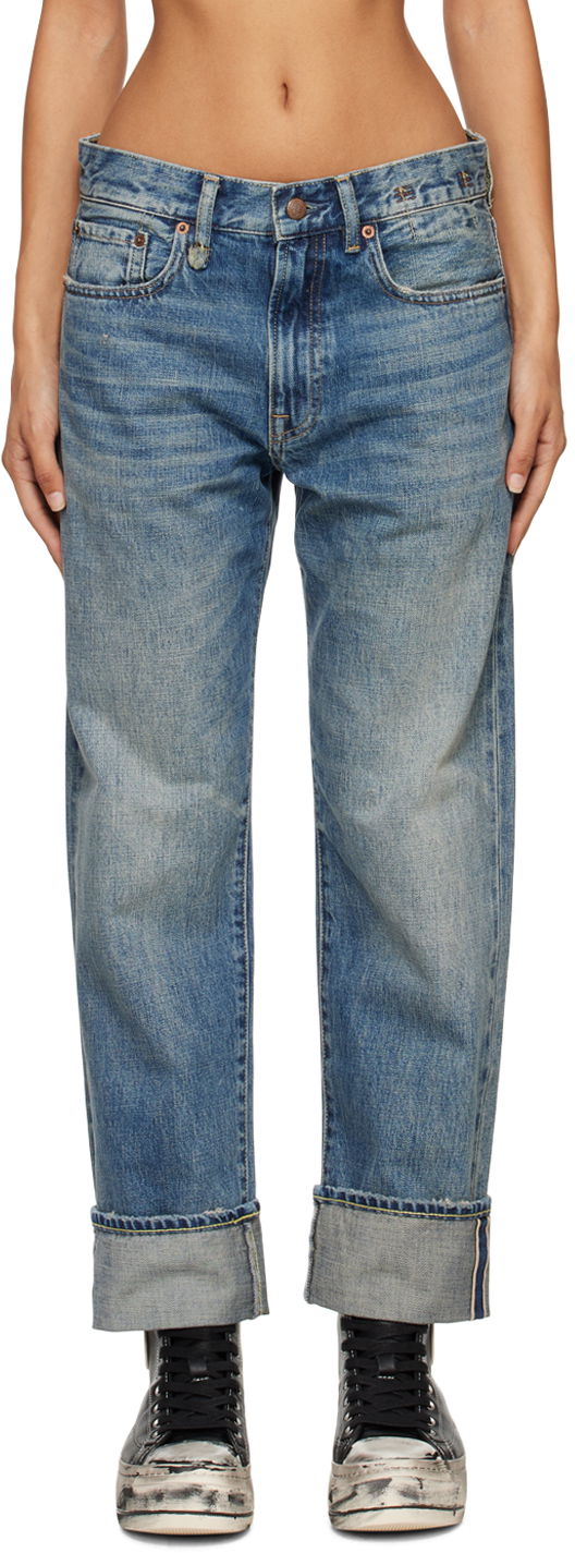 Kavbojke R13 R13 Boyfriend Jeans Modra | R13W5083-D250C