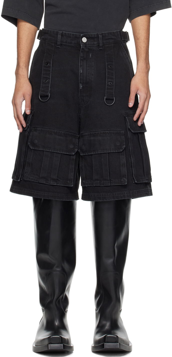 Kratke hlače VETEMENTS Multipocket Denim Shorts Črna | UE64SS100B
