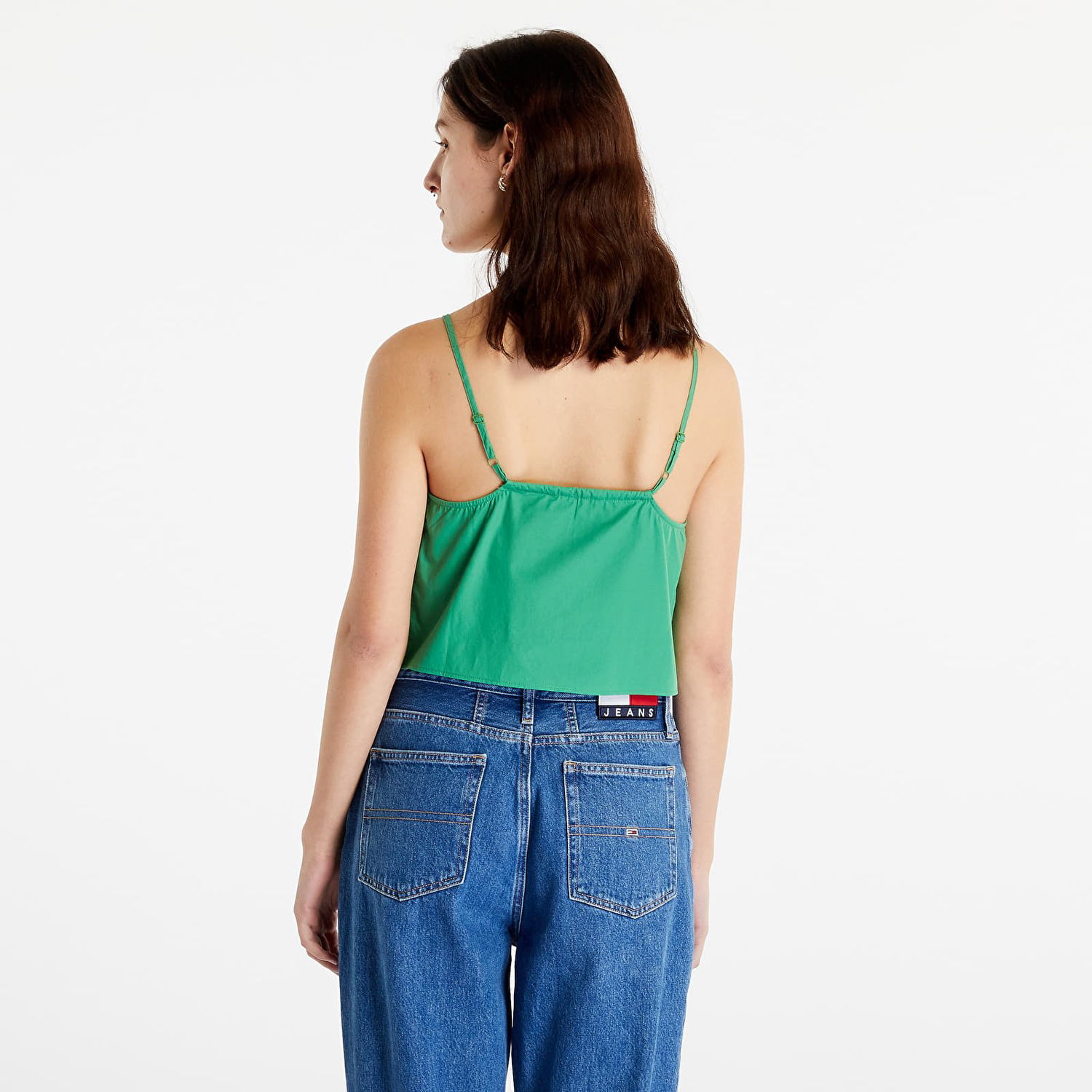 Majica brez rokavov Tommy Hilfiger Poplin Strappy Top Zelena | DW0DW15200 LY3, 1