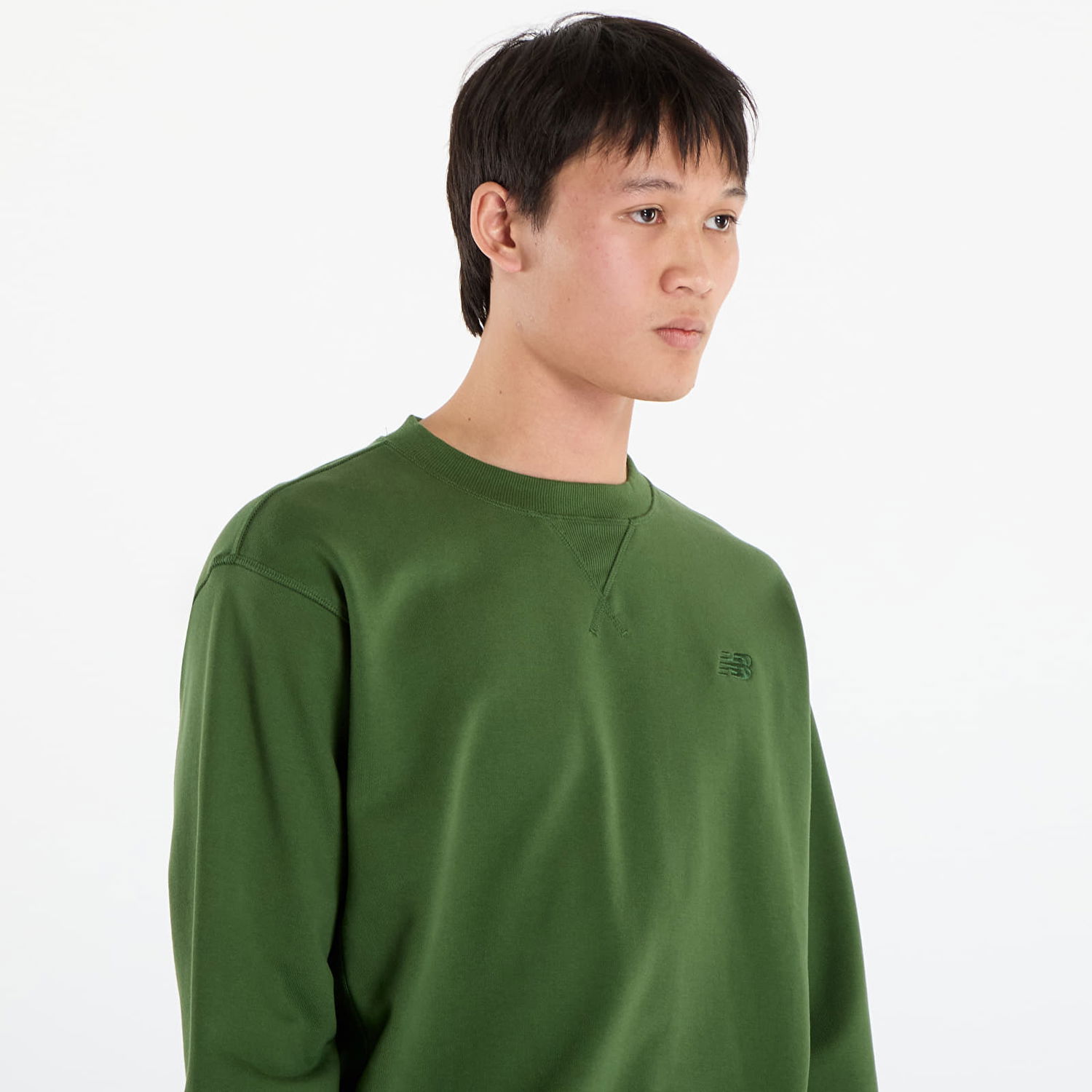 Pulover New Balance Crewneck Sweatshirt Zelena | NBMT41506DAE, 1