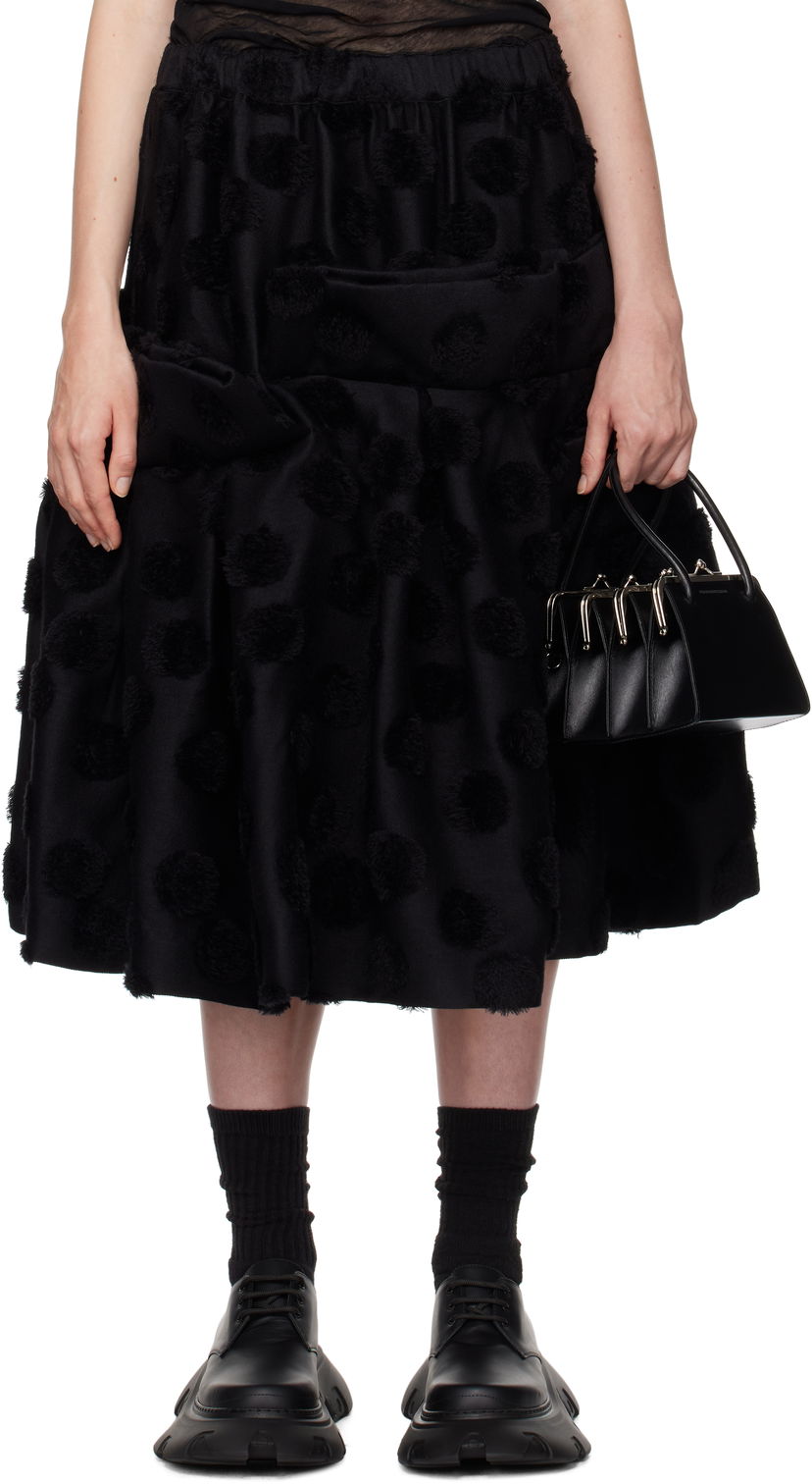 Krila Comme des Garçons Wool Jacquard Midi Skirt Črna | GN-S004-051