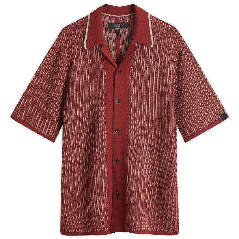Srajce rag & bone Harris Knit Vacation Shirt Rdeča | MBS24H032BC32