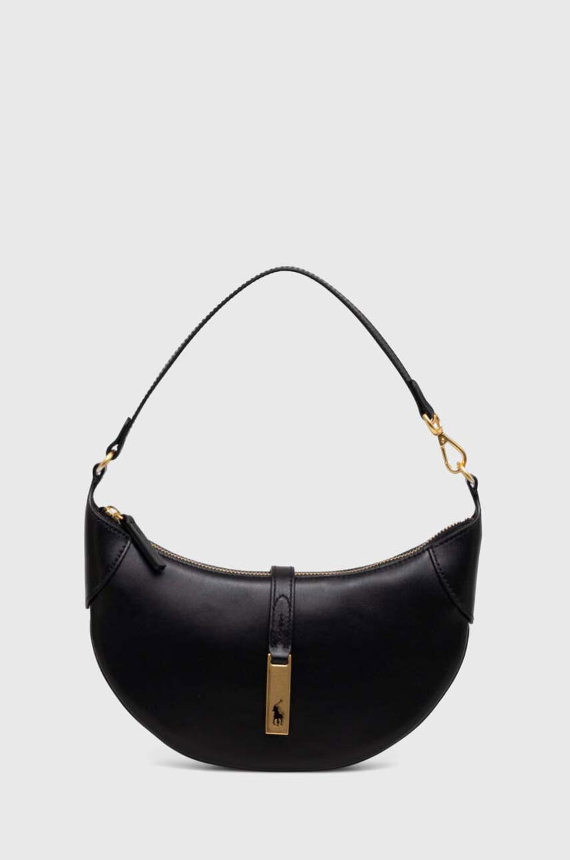 Torbica Polo by Ralph Lauren Polo Ralph Lauren Leather Shoulder Bag Črna | 428871248