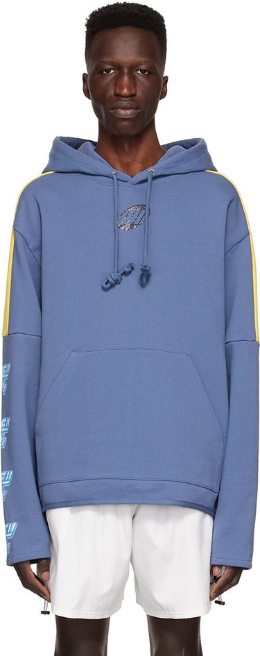 Pulover We11done Designer Logo-Appliquéd Hoodie Modra | WD-TH1-22-556-U-NV, 0
