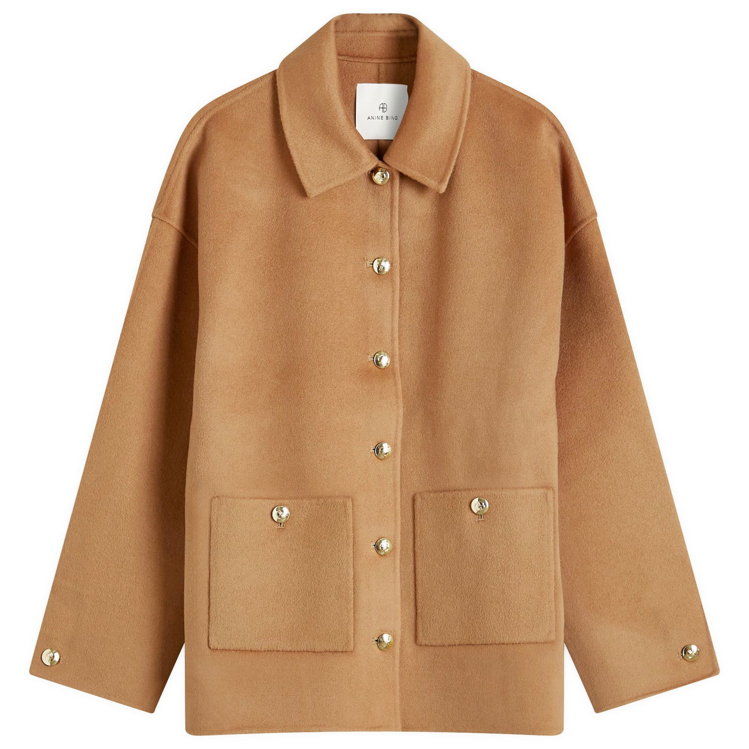 Jakna Anine Bing Luca Brown Wool Jacket, Size Large Bež | A-01-10120-BWN17, 0