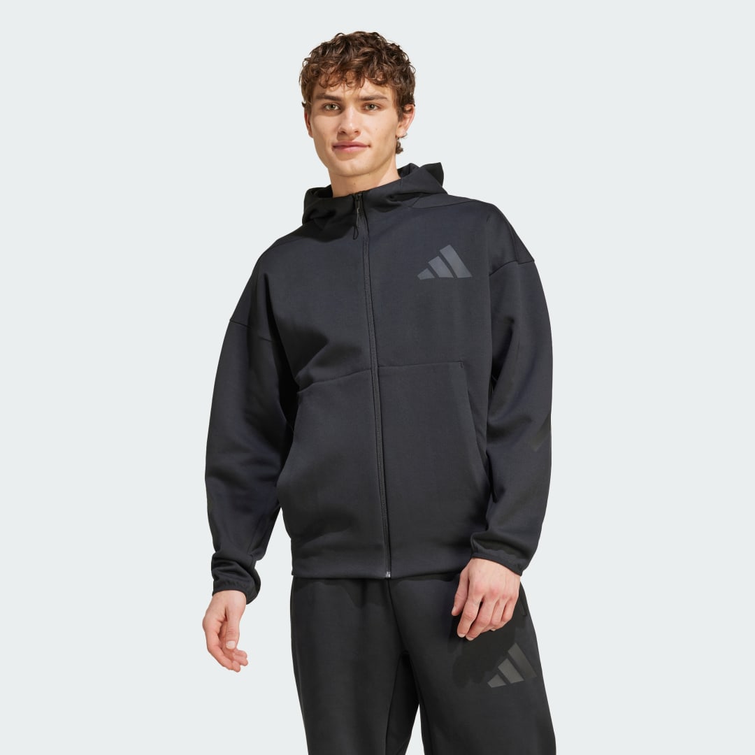 Pulover adidas Performance Z.N.E. Full-Zip Hooded Črna | JE7538, 0