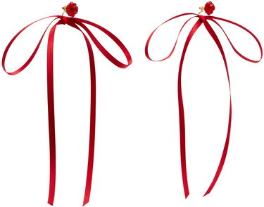 Zatiči Simone Rocha Simone Rocha Bow Ribbon Stud Earrings Rdeča | ERG389 0903, 1
