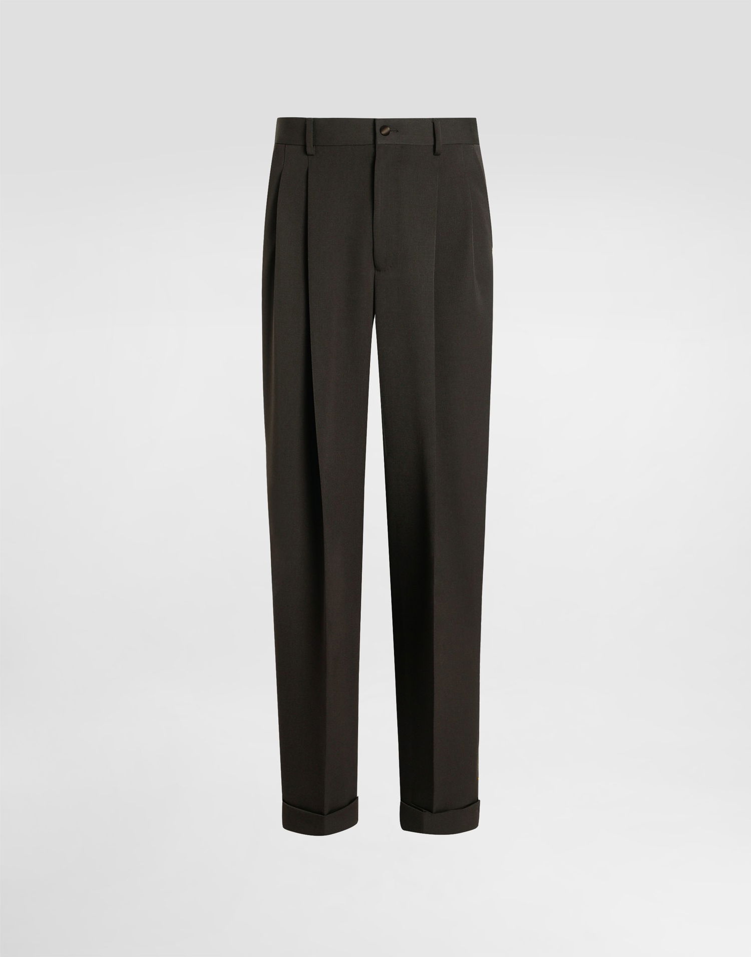 Hlače Dolce & Gabbana Dolce & Gabbana Wool Gabardine Pleated Trousers 52 Črna | GP16NTFU21EM0674, 0