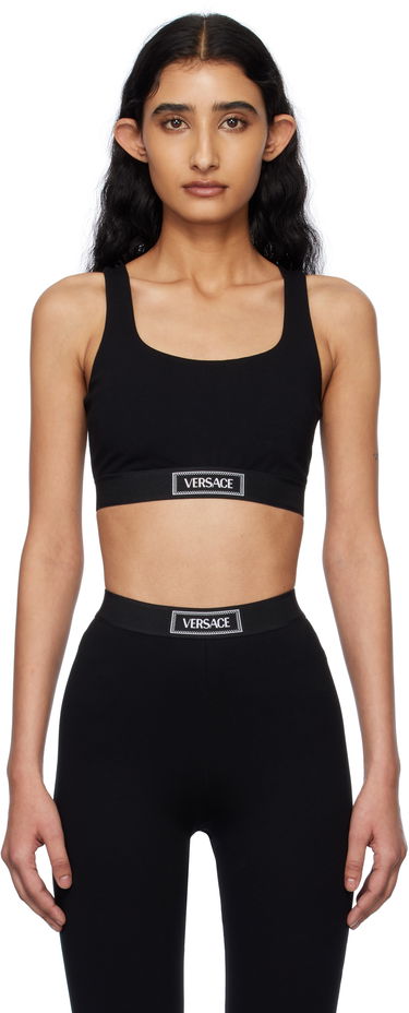 Modrček Versace Versace 90s Vintage Logo Sport Bra Črna | 1015880_1A12037_1B000, 0