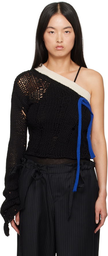 Pleteni pulover Andersson Bell Andersson Bell Ottolinger Edition One-Shoulder Knit Sweater Črna | atb1215w, 0