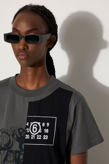 Majica Maison Margiela MM6 Off-White Spliced Cropped T-Shirt Bela | S52GC0316 S24311, 4