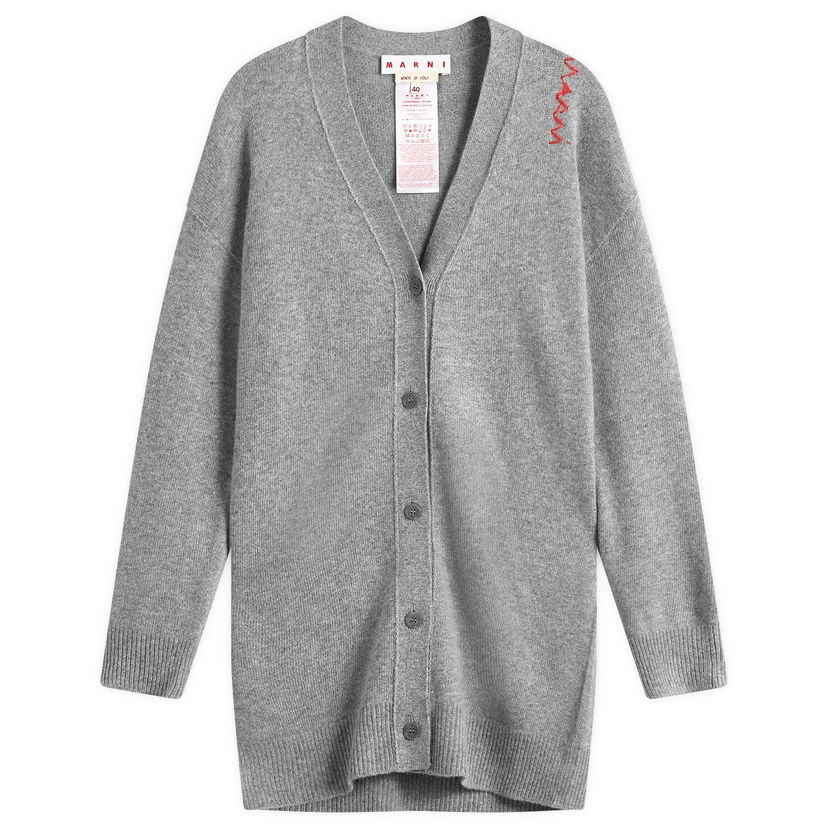 Pleteni pulover Marni Long Sleeve Knitted Cardigan Siva | CDMD0384A0