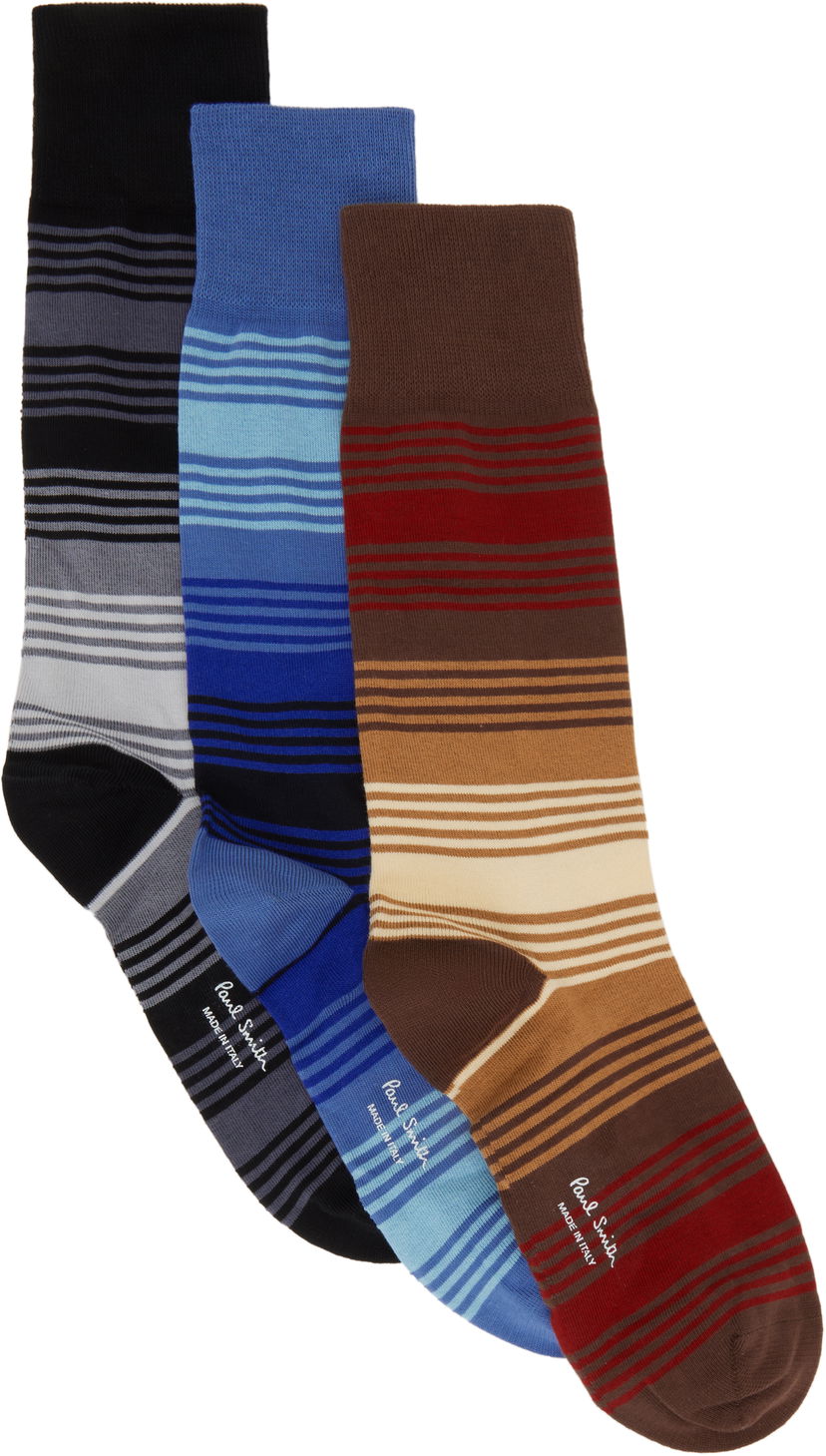 Nogavice Paul Smith Paul Smith Isodore Three-Pack Striped Socks Večbarvna | M1A-SOCK-P359-1A