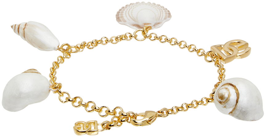 Zapestnica Dolce & Gabbana DG Logo & Shell Charm Chain Bracelet Kovinski | WBQ6C5W1111, 1