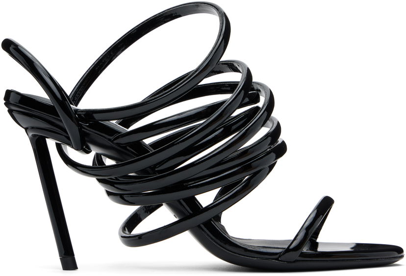 Superge in čevlji Alaïa ALAÏA Glossy Multistrap Stiletto Heel Sandals Črna | AA3S118TK049