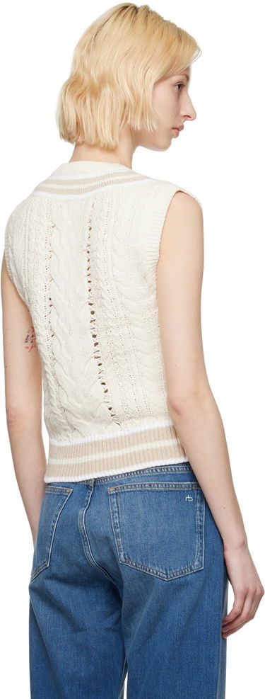 Pleteni pulover rag & bone Rag & Bone Brandi Knit Vest Bela | WAS23S021SD21, 2