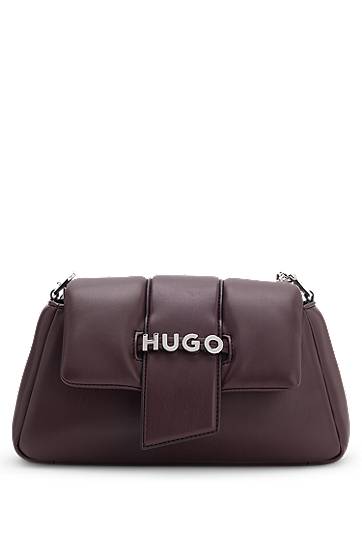 Torba za čez ramo BOSS HUGO Chain-Handle Shoulder Bag with Logo Closure Bordo | 50547445