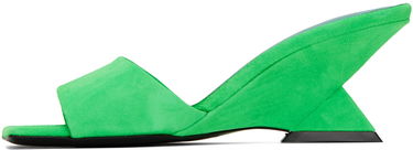 Nakit The Attico Attico Cheope Suede Wedge Mules Zelena | 232WS605 L007, 2