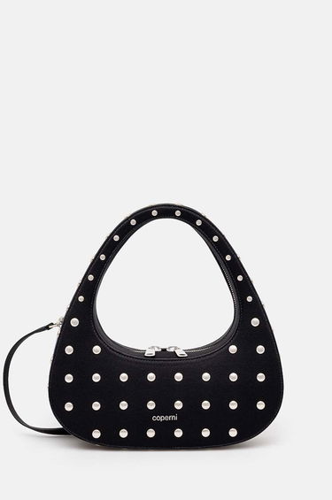 Torba za čez ramo Coperni Studded Swipe Baguette Bag Črna | COPBA60STF9003, 0