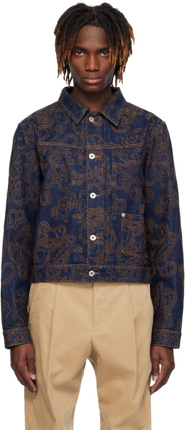 Jakna KENZO Kenzo Paris VERDY Edition Embroidered Denim Trucker Jacket Modra | FF55DV3096V1, 0