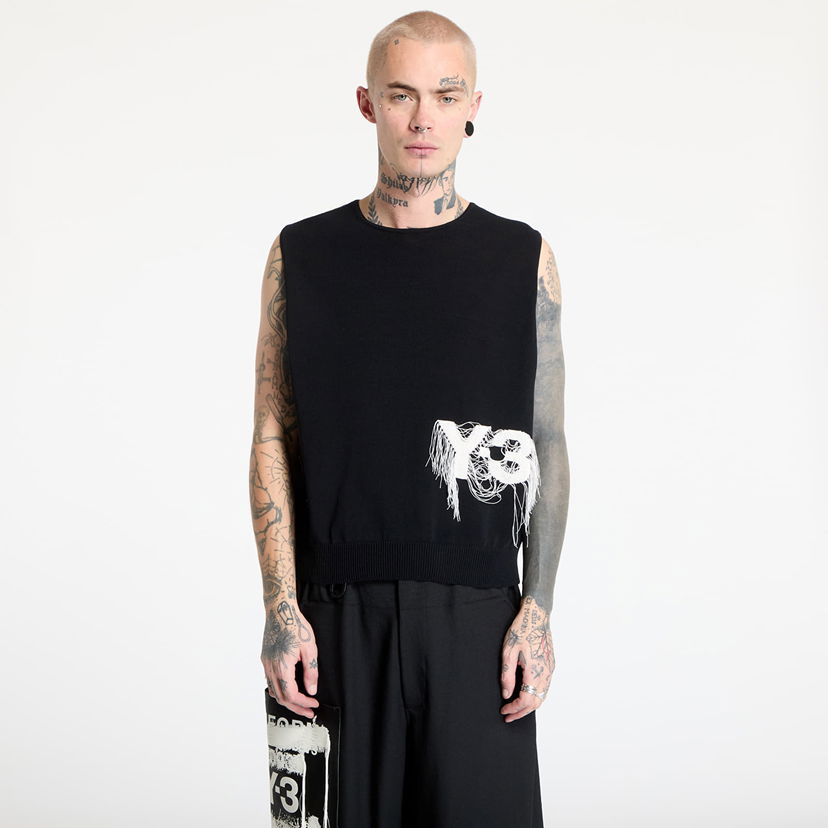 Majica brez rokavov Y-3 Knit Vest With Logo Detail Črna | JN1983