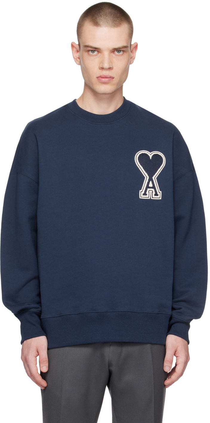 Pulover AMI SSENSE x Sweatshirt Mornarica | SPUSW019.747.4003, 0