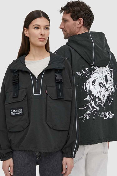 Vetrovka Levi's x Gundam SEED Oversize Windbreaker Črna | A7411.0000, 0