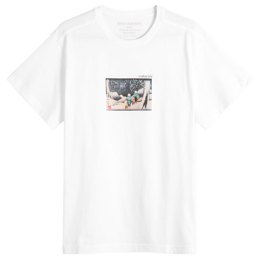 Majica Maharishi Maharishi Travellers In Snow Graphic Tee, Size Large Bela | 2213-WHT