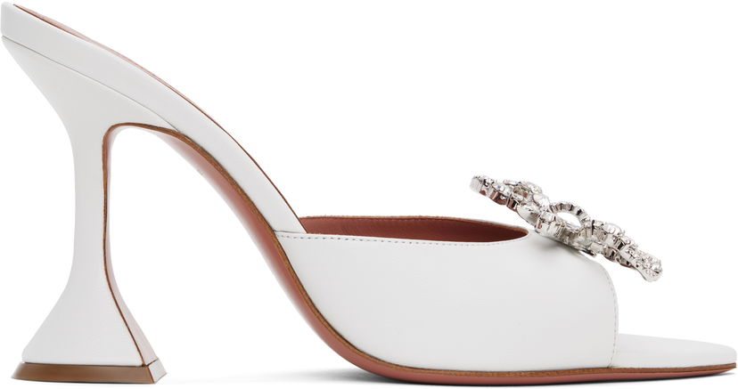 Modni dodatki Amina Muaddi Amina Muaddi Rosie Slipper Heeled Sandals Bela | ROSIE SLIPPER NAPPA