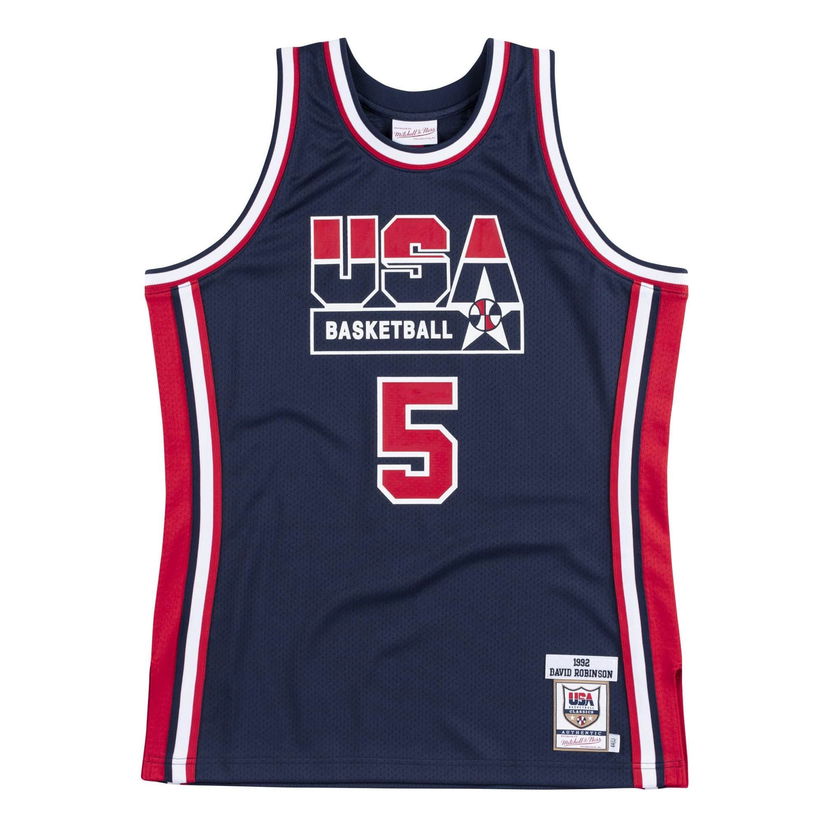 Dres Mitchell & Ness Team USA 1992 David Robinson Basketball Jersey Modra | AJY4GS18418-USANAVY92DRB