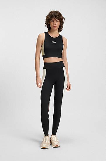 Pajkice BOSS Performance-Stretch Interlock Active Leggings Črna | 50544178, 1