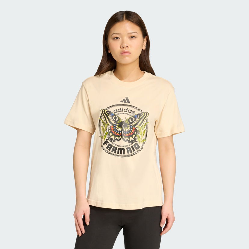 Majica adidas Performance adidas x FARM Rio Butterfly Graphic Tee Bež | JL8614